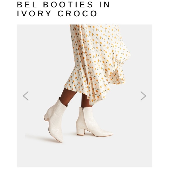 Dolce Vita Bel Booties White Croc 